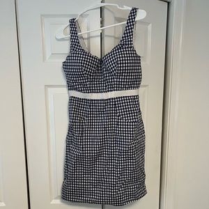 J crew blue gingham dress size 8